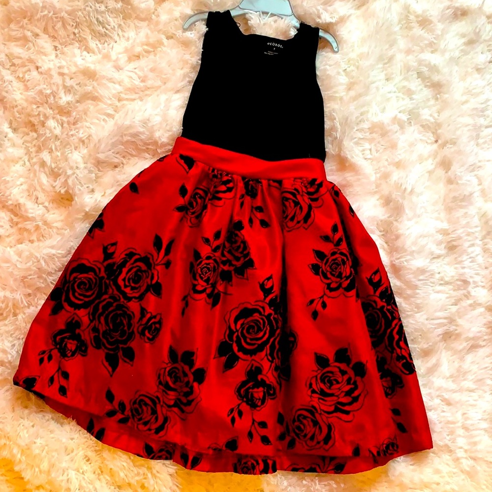 GEORGE- red/black dress -size 7 girls